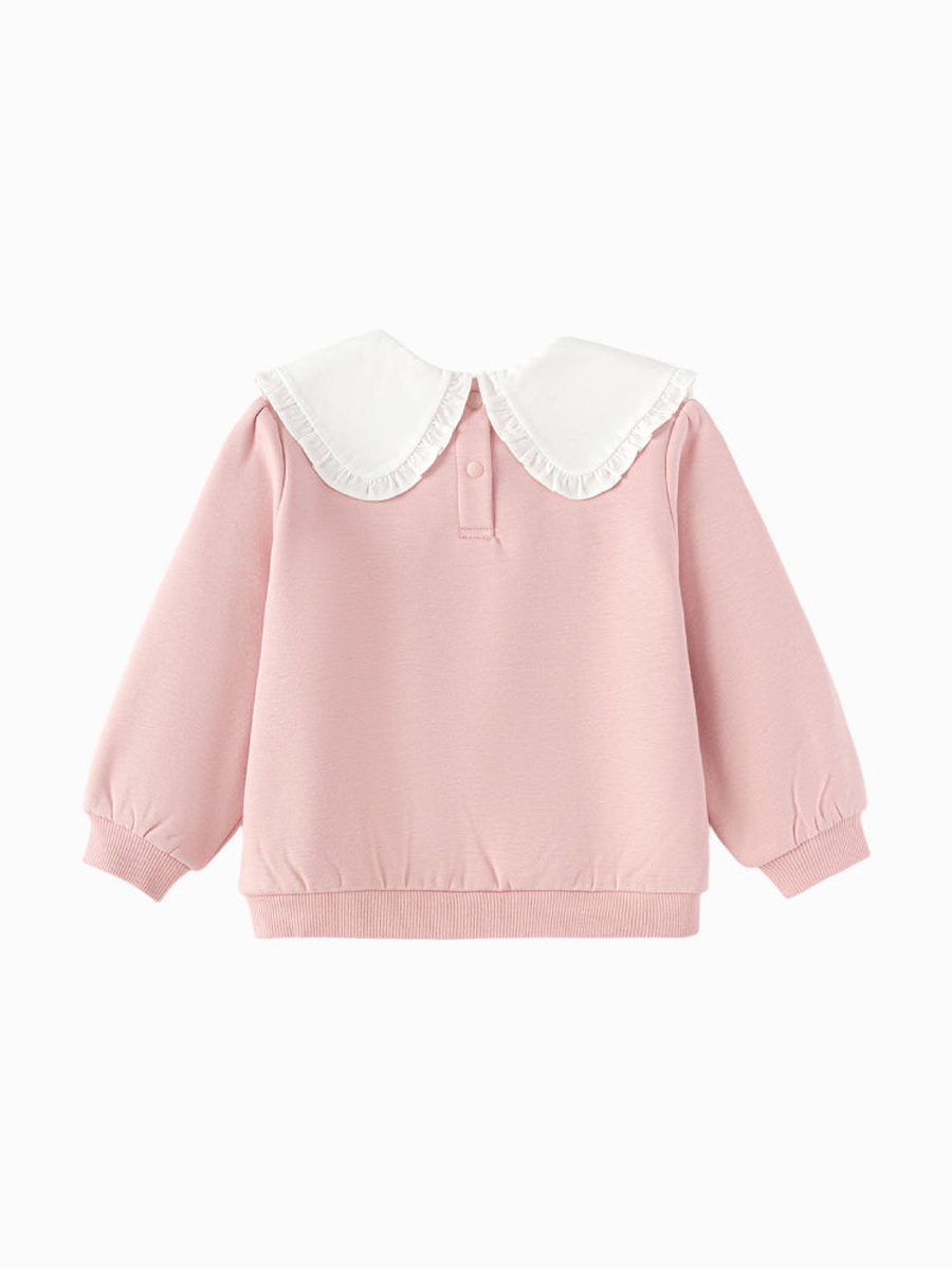 Sweatshirt with Embroidered Collar