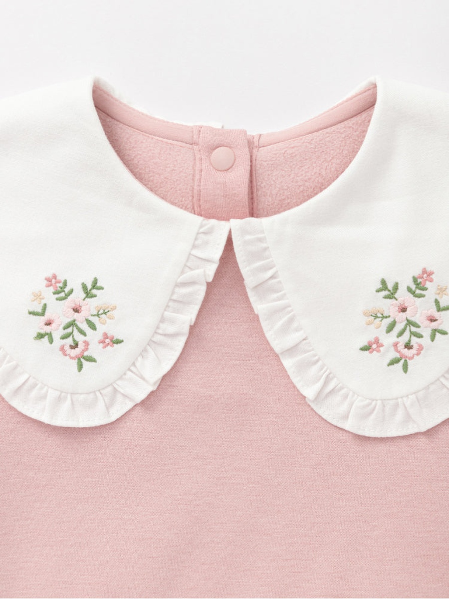 Sweatshirt with Embroidered Collar