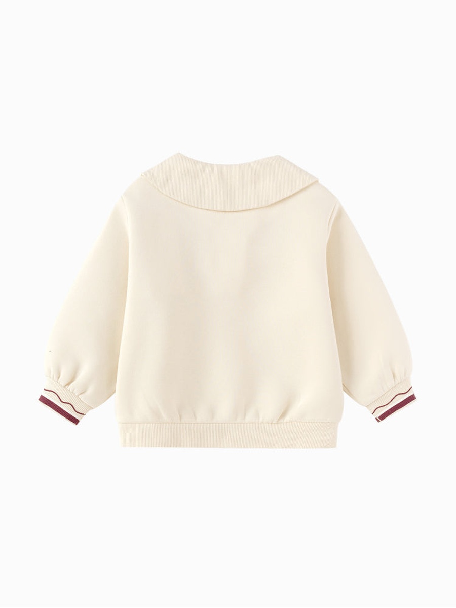 Sweatshirt with Sailor Collar and Paw Accent