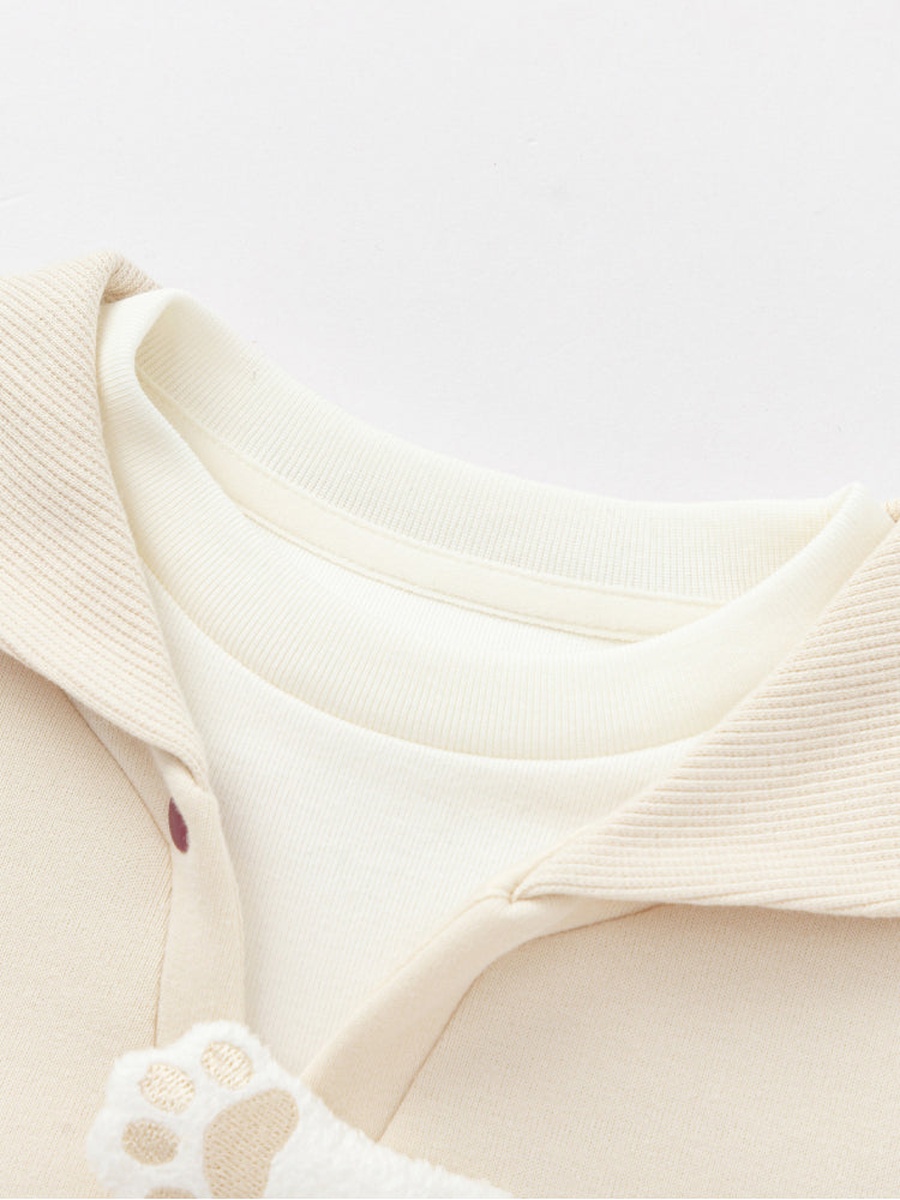 Sweatshirt with Sailor Collar and Paw Accent