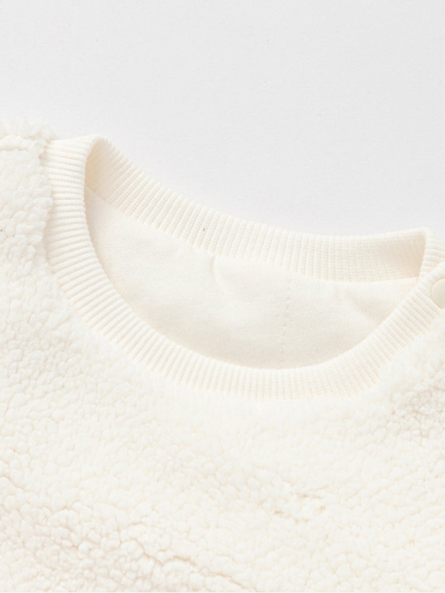 Fleece Sweatshirt with Front Embroidery