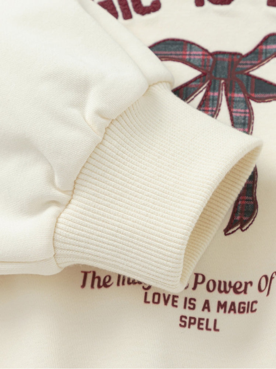 Sailor Collar Sweatshirt with Printed Motif