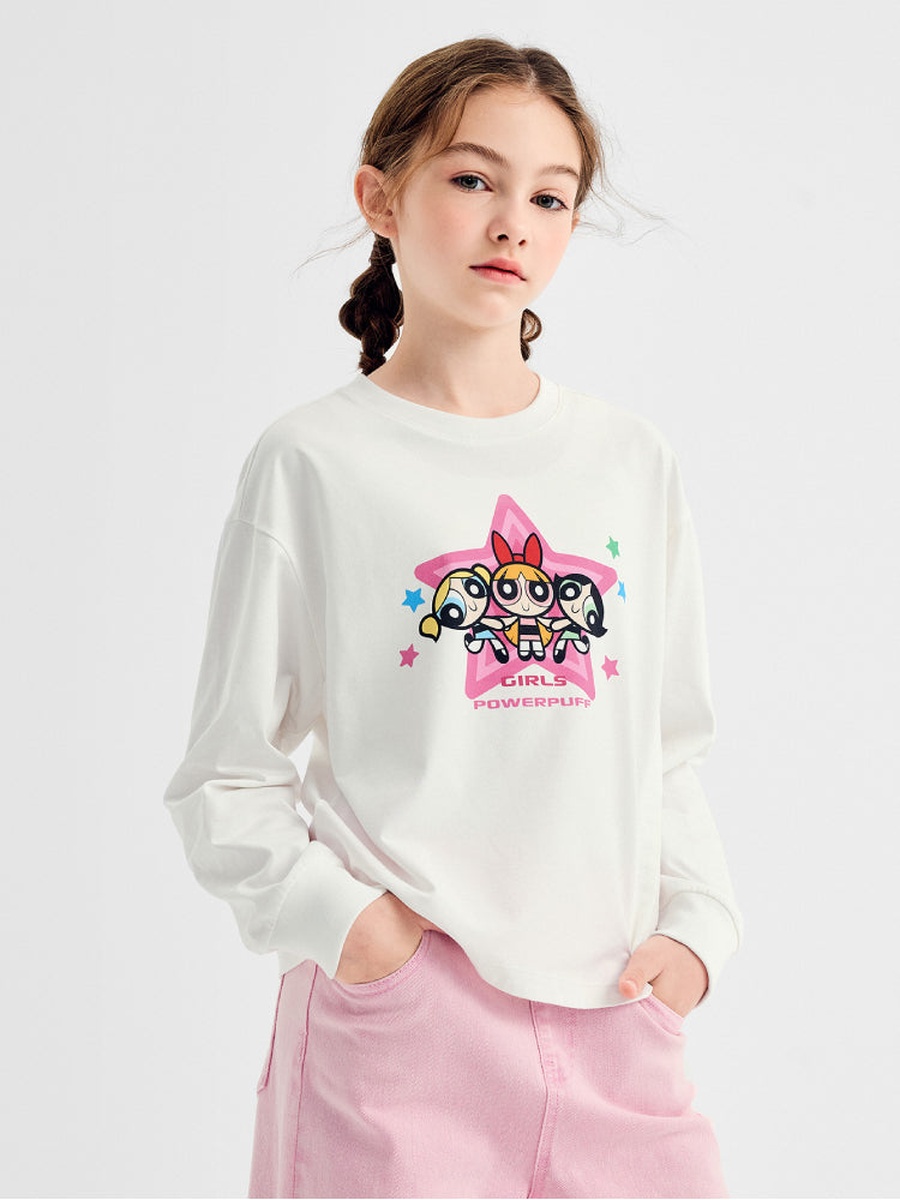 Overlap Hem Sweatshirt with Print