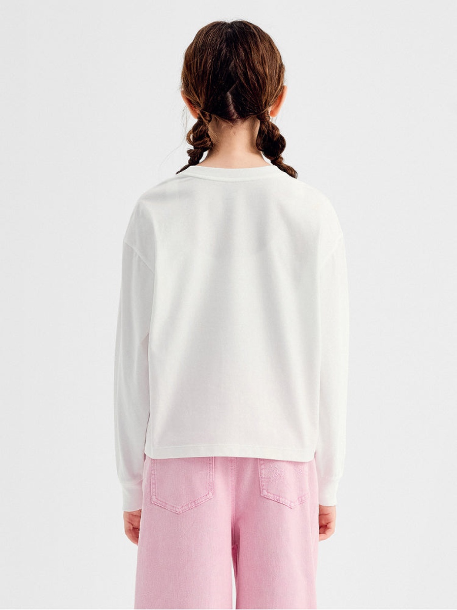 Overlap Hem Sweatshirt with Print