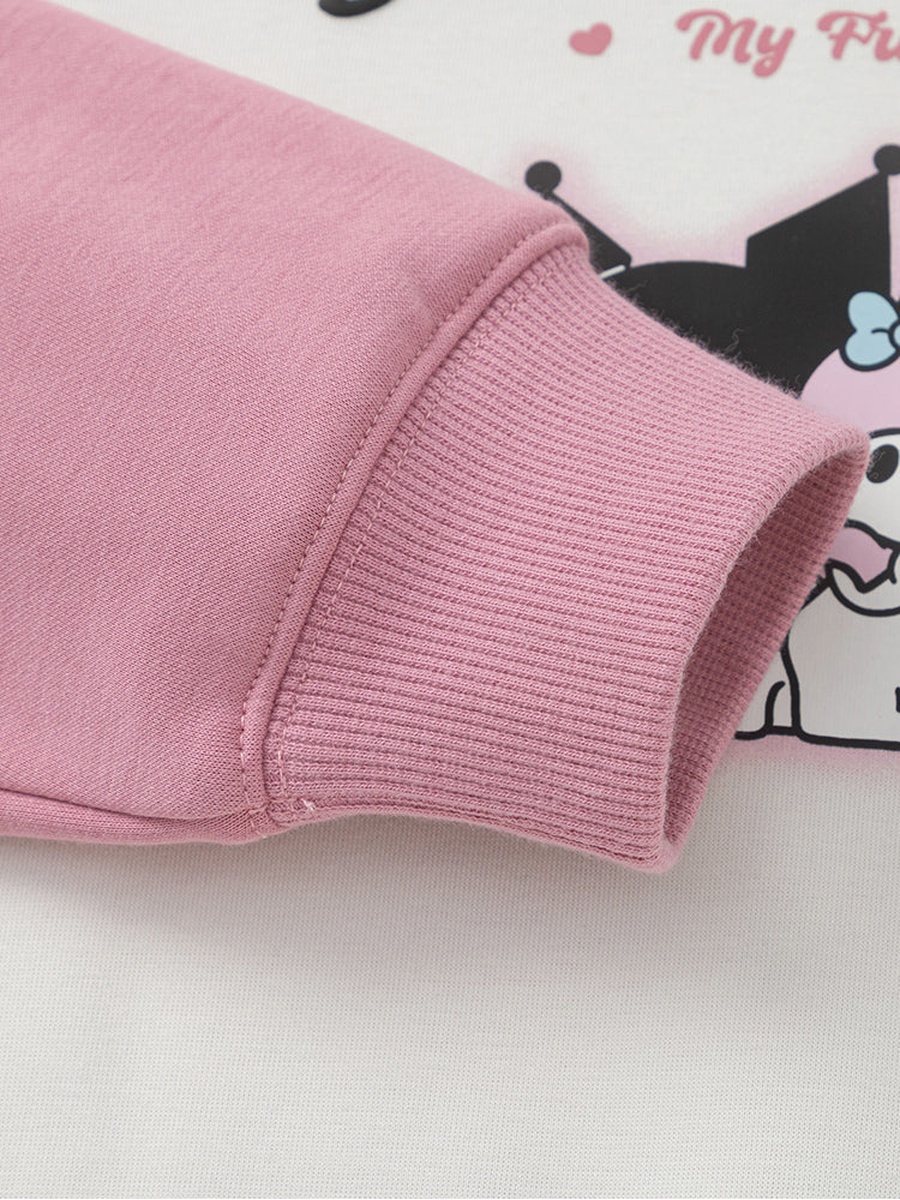 Contrast Colored Sweatshirt with Print