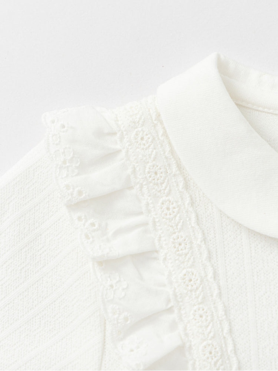 Lace Trim Overall with Layered Tulle