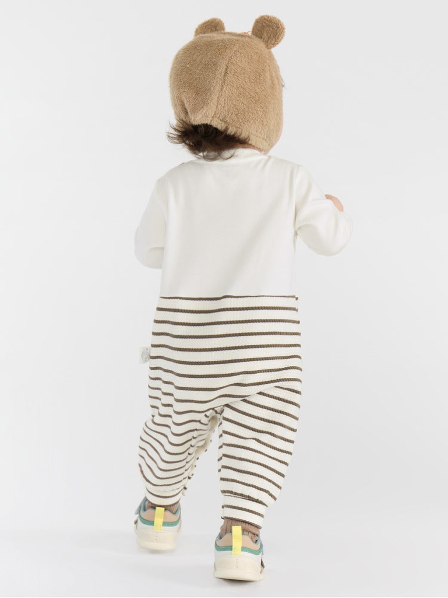 Striped Overall One Piece