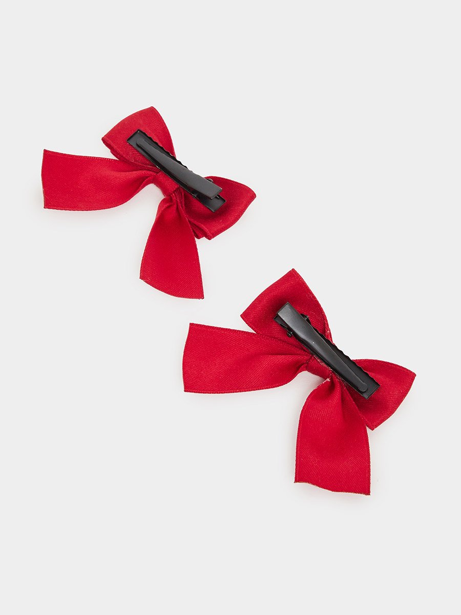 Pack of 2 - Red Bow Hair Clips