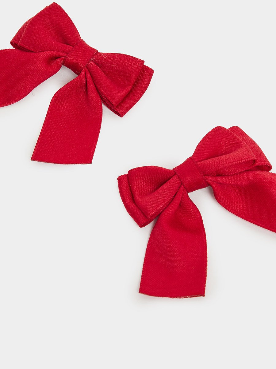 Pack of 2 - Red Bow Hair Clips