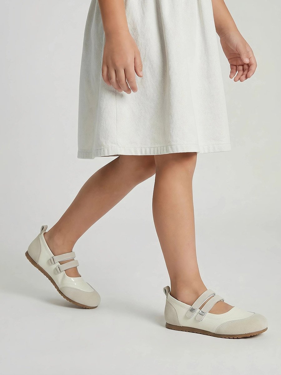 Girls White Flat Ballerinas