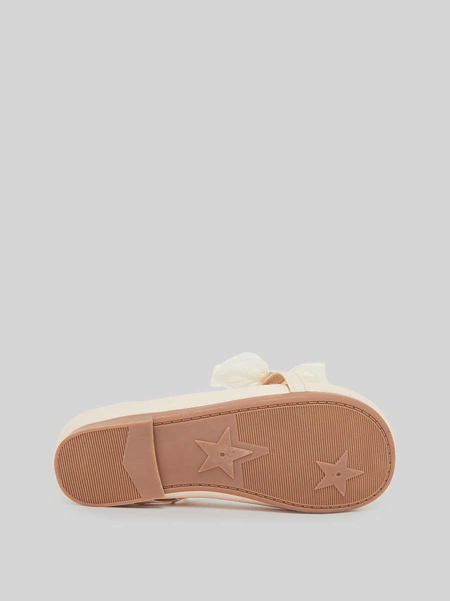 Girls Beige Embellished Ballerinas