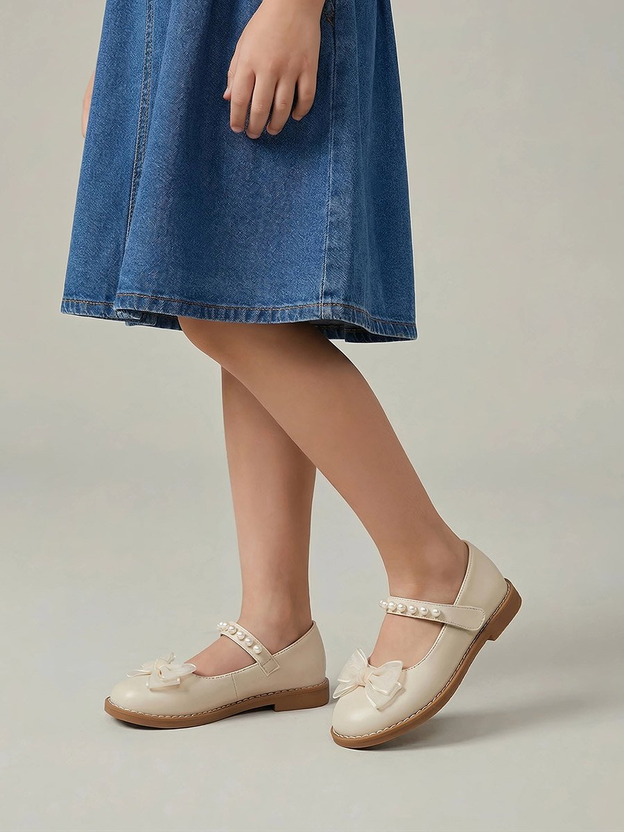 Girls Beige Embellished Ballerinas