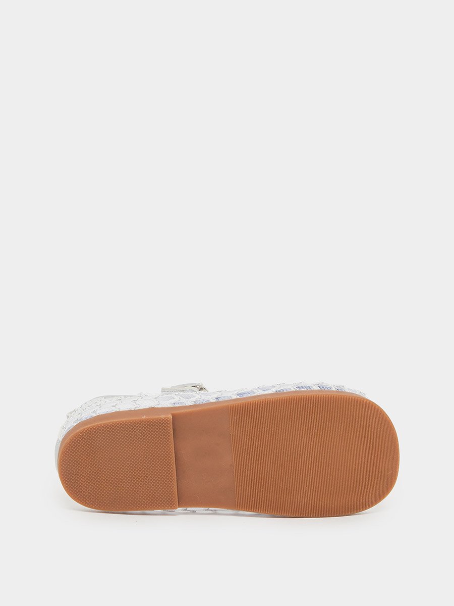 Girls Silver Mesh Ballerinas
