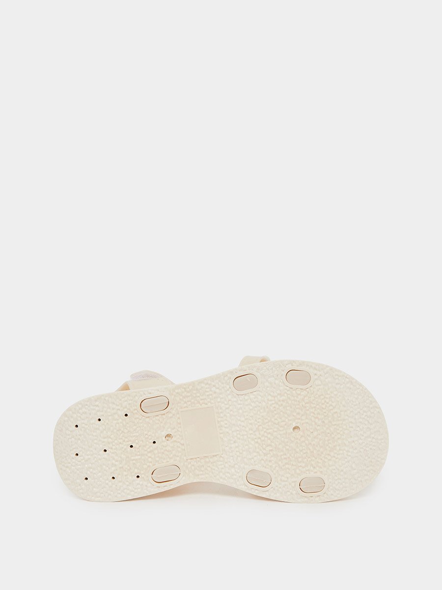 Girls Cream Embellished Sandals