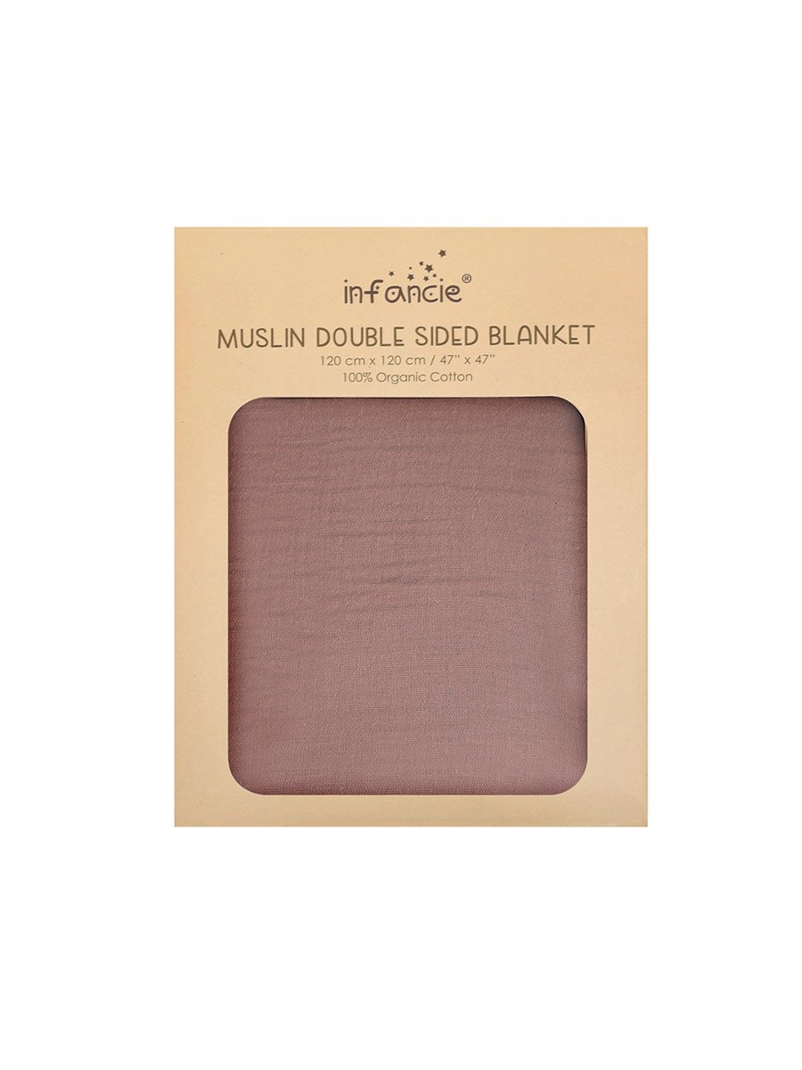 Organic Cotton Double Sided Muslin Blanket 120 x 120 cm 