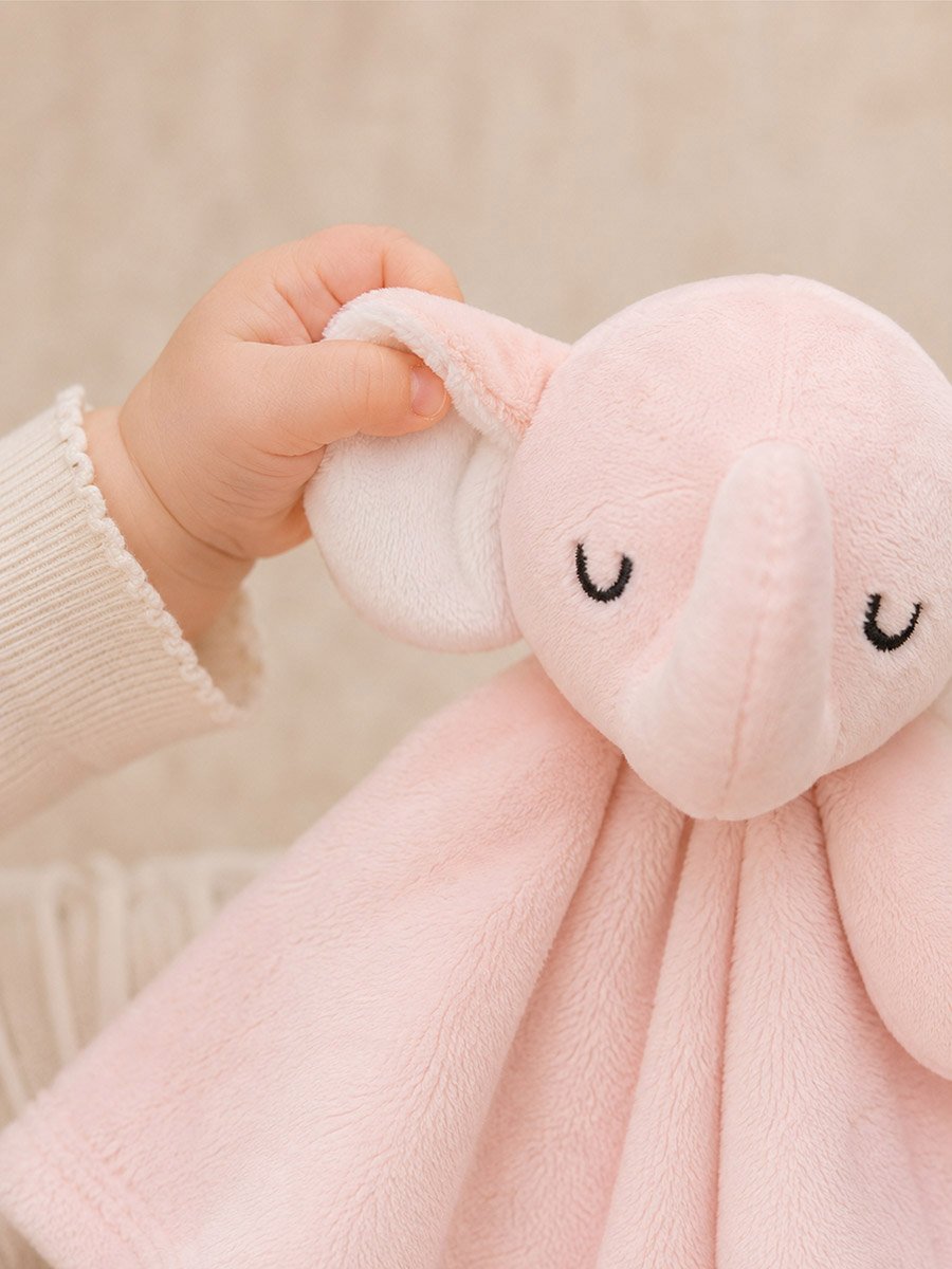 Security Toy Sherpa Blanket- Elephant, Pink, 0-1 Year, 33 x 33 cm
