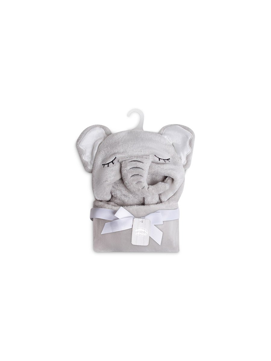 Hooded Elephant Coral Fleece Blanket  75 x 100 cm