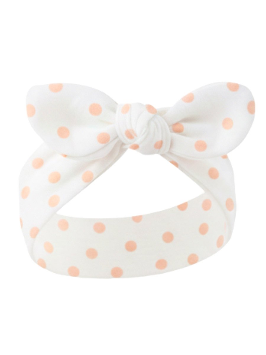 Pack of 5 - Bow Cotton Headbands  0-6 Months
