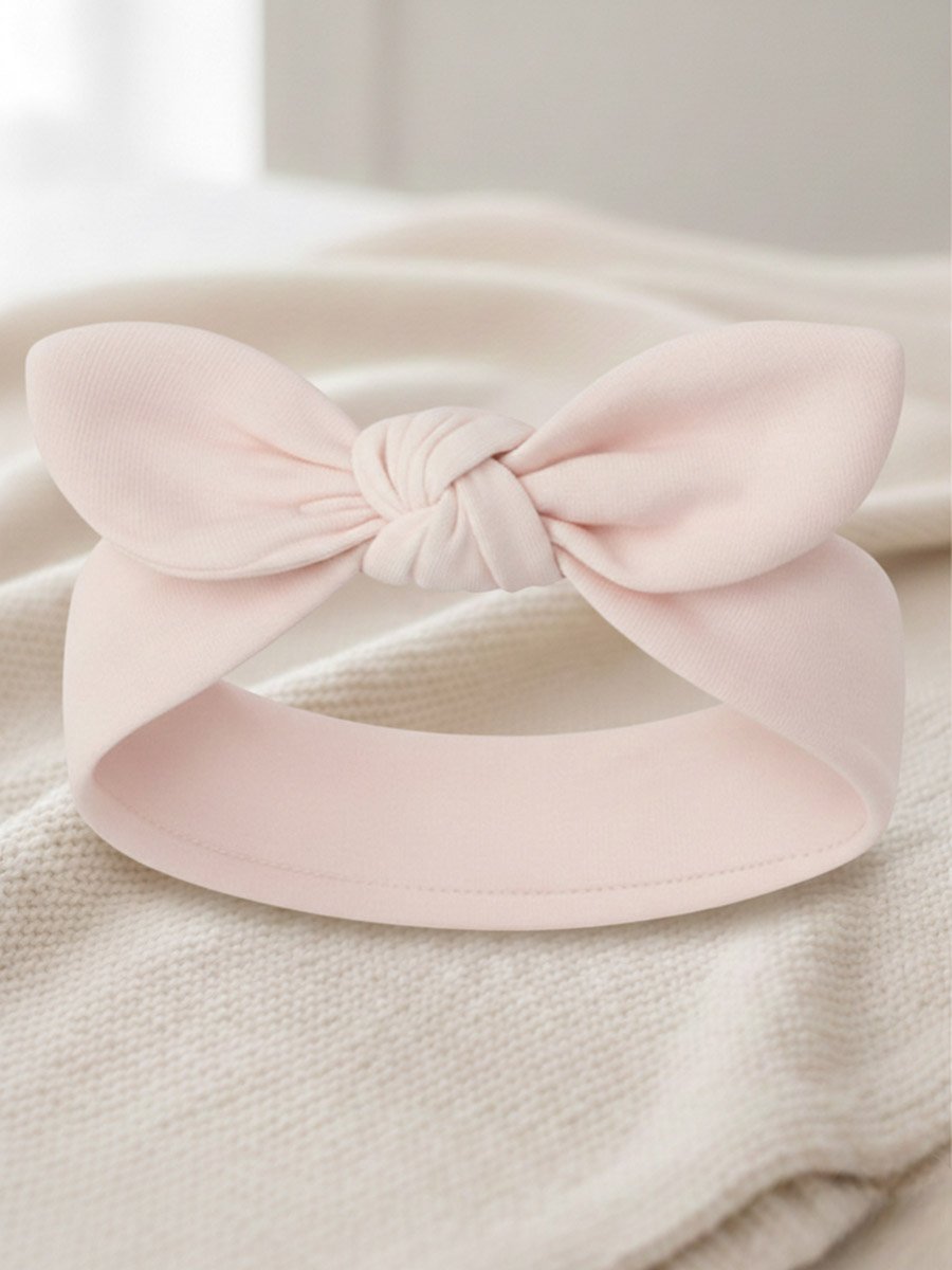 Pack of 5 - Bow Soft Cotton Headbands 0-6 Months