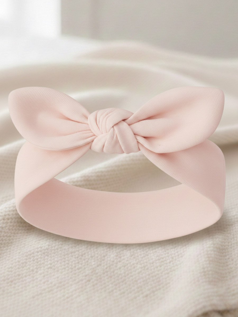 Pack of 5 - Bow Soft Cotton Headbands 0-6 Months