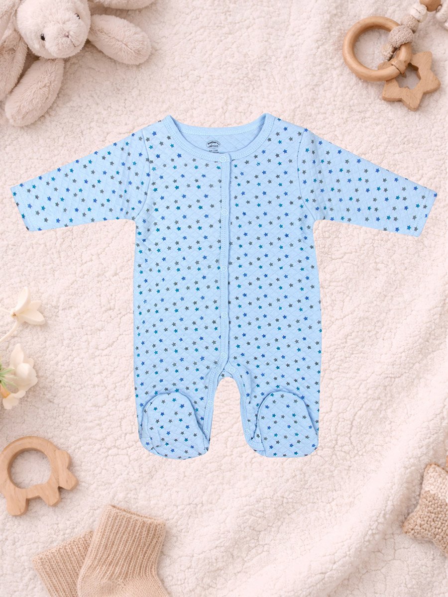 Baby  Quilted Star Print Sleepsuit