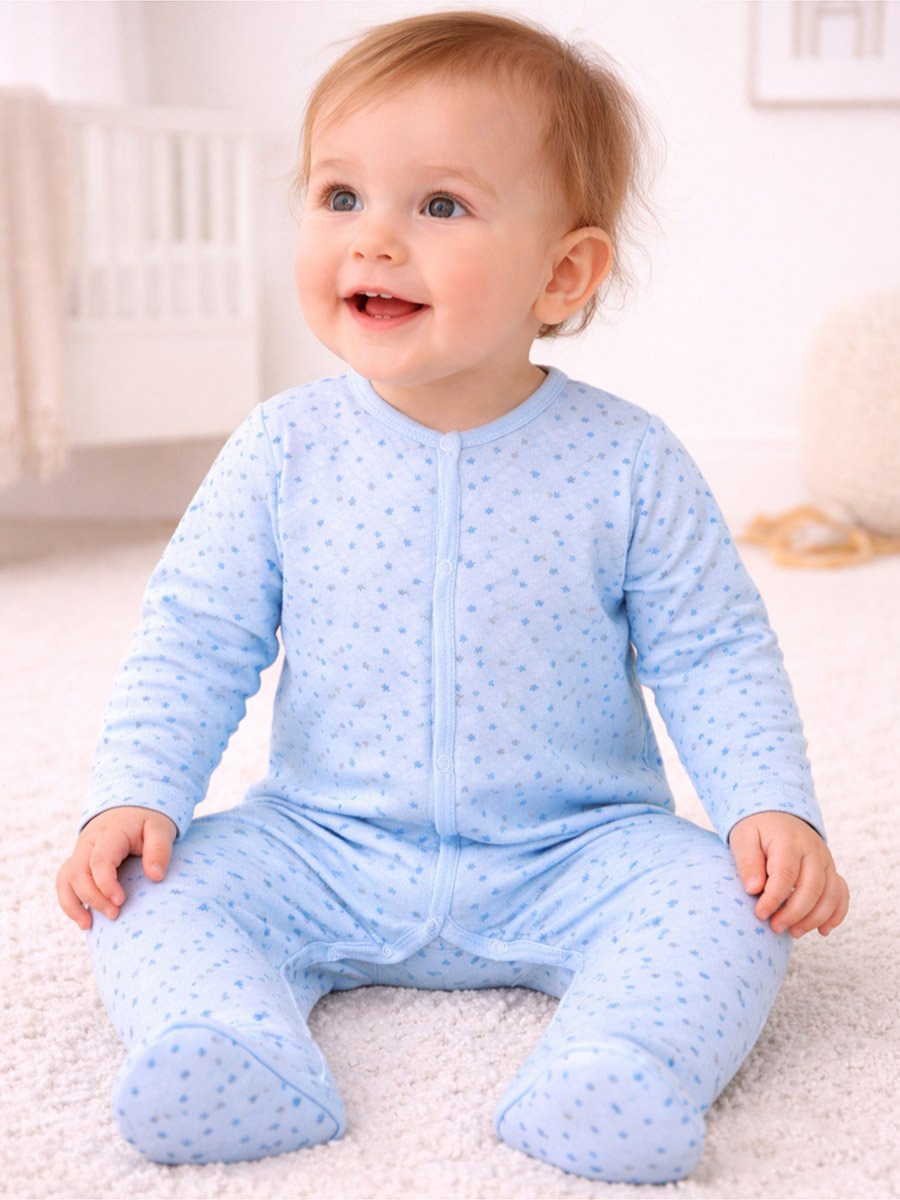 Baby  Quilted Star Print Sleepsuit