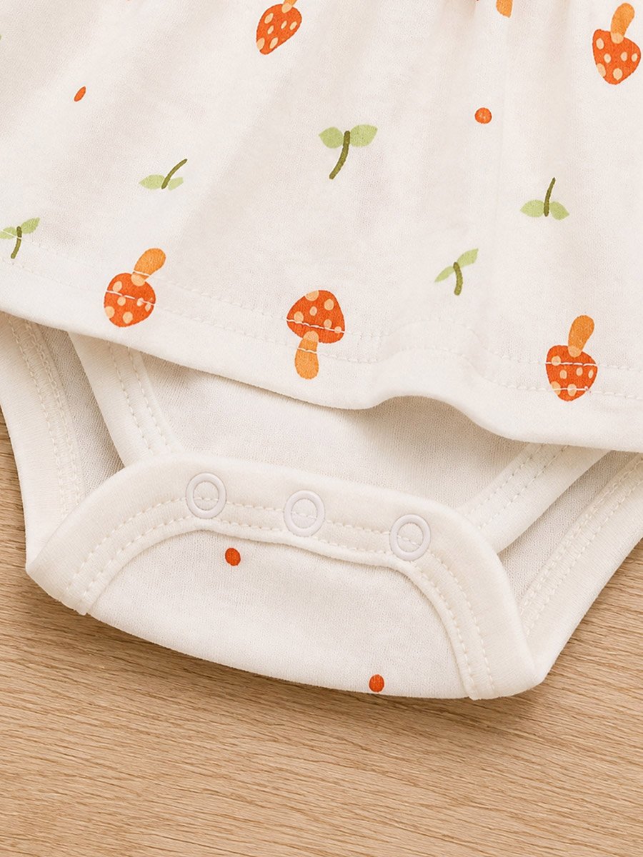 Baby Girls Mushroom Print Bodysuit