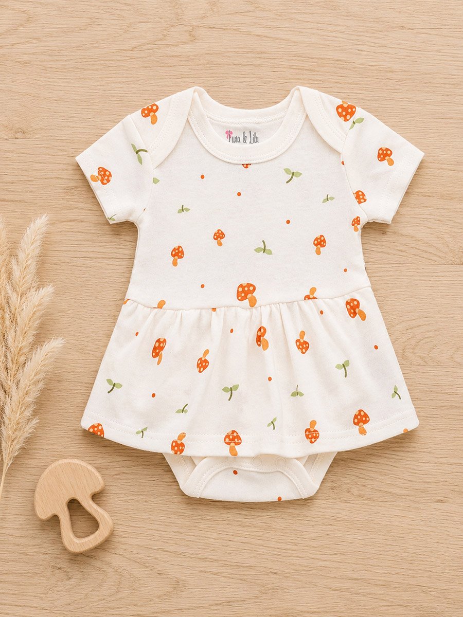 Baby Girls Mushroom Print Bodysuit