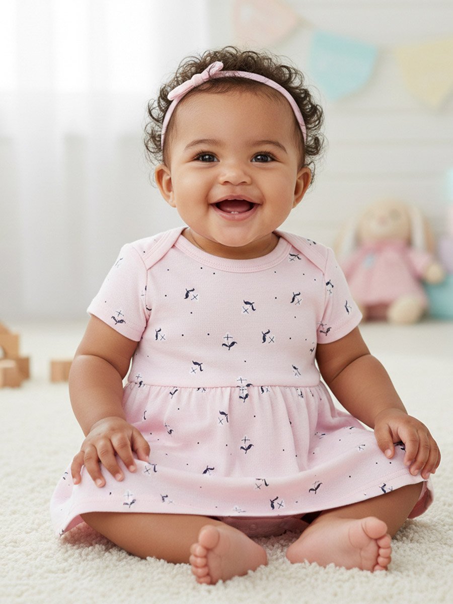 Baby Girls Cotton Printed Bodysuit