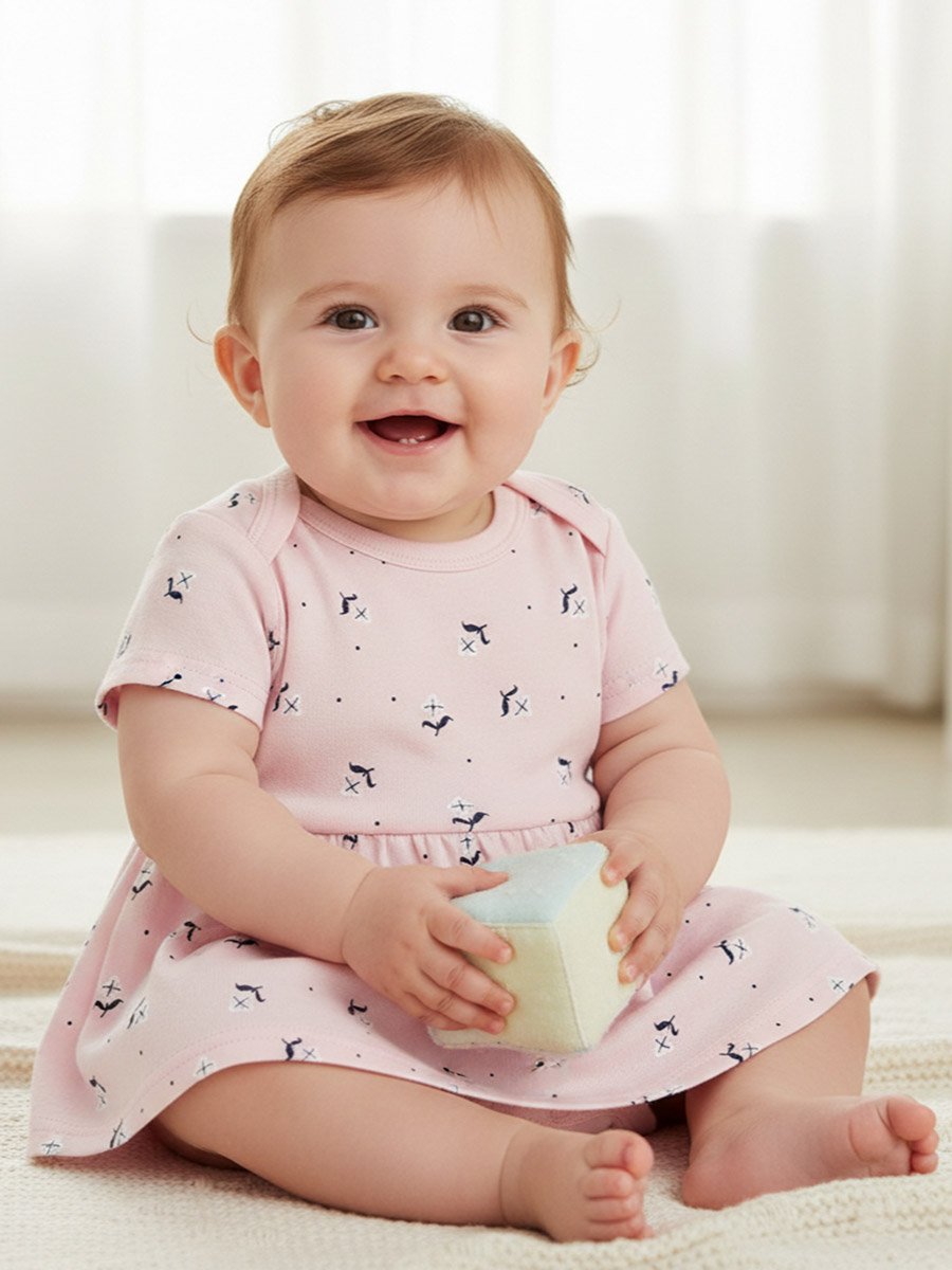 Baby Girls Cotton Printed Bodysuit