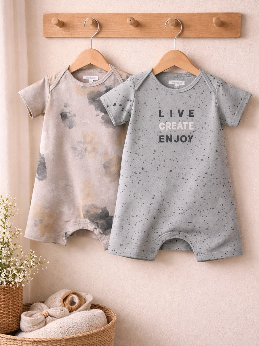 Pack of 2 - Tie Dye Print Short Romper