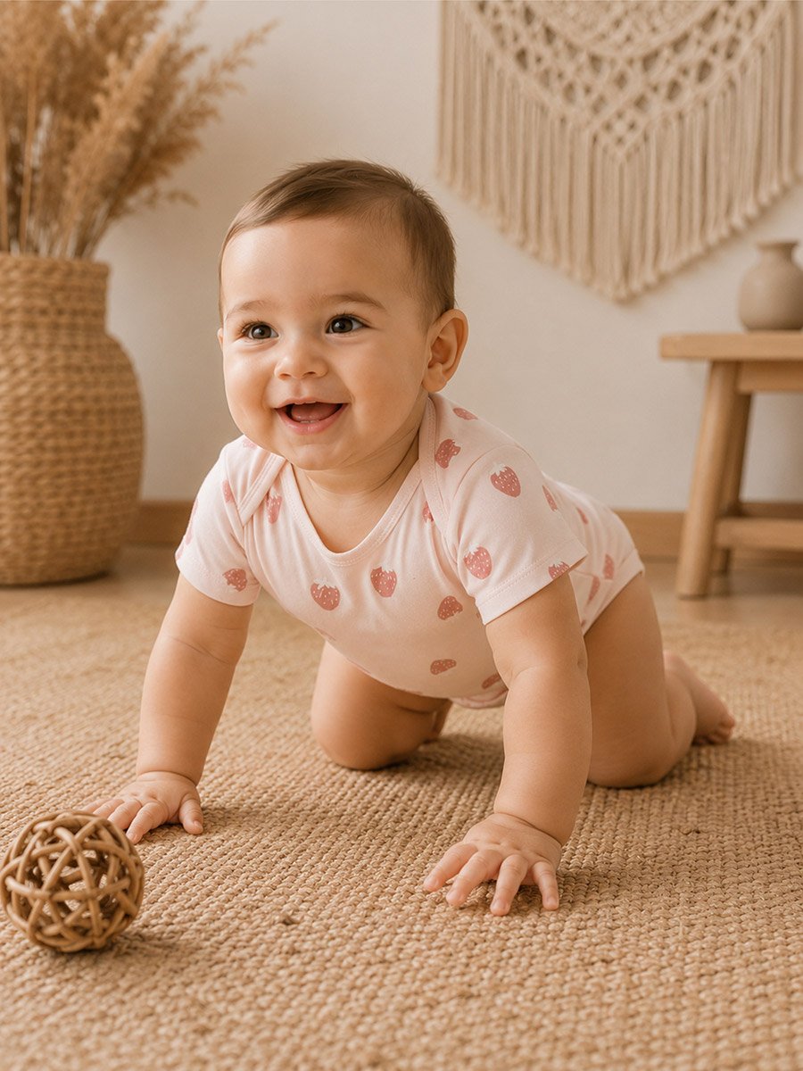 Pack of 2 - Heart Print Round Neck Bodysuit
