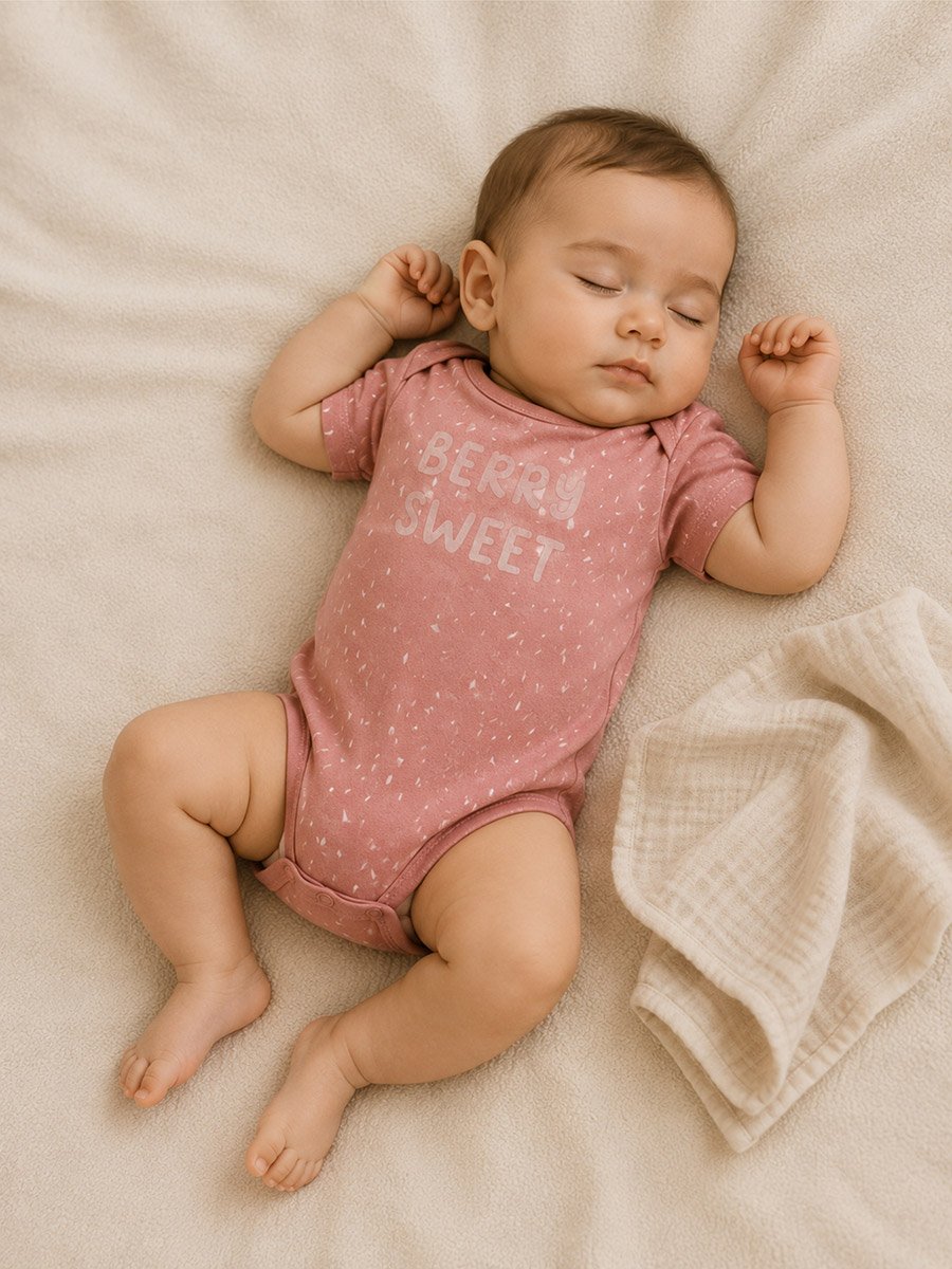 Pack of 2 - Heart Print Round Neck Bodysuit