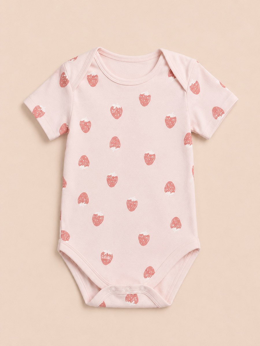 Pack of 2 - Heart Print Round Neck Bodysuit