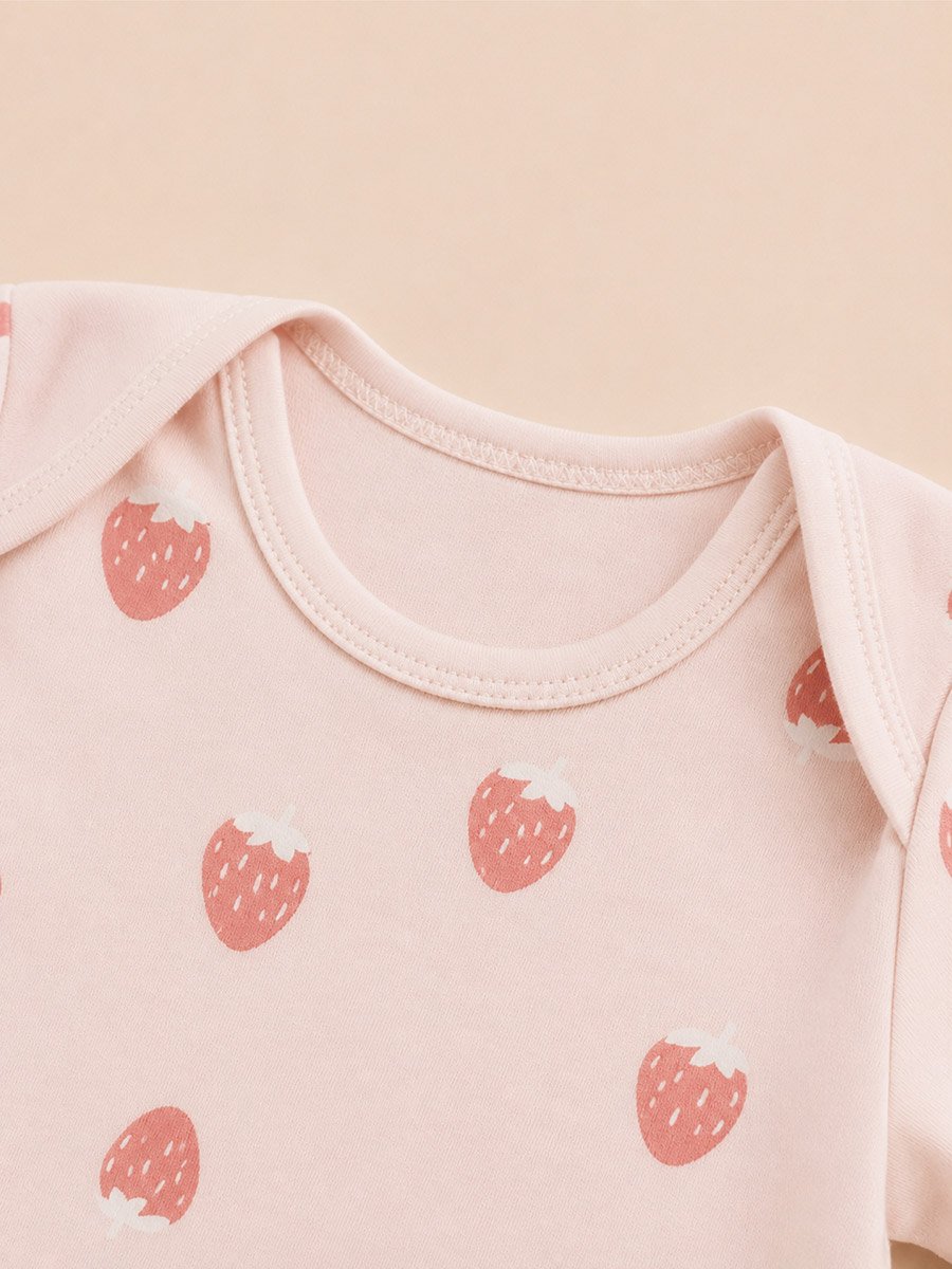 Pack of 2 - Heart Print Round Neck Bodysuit