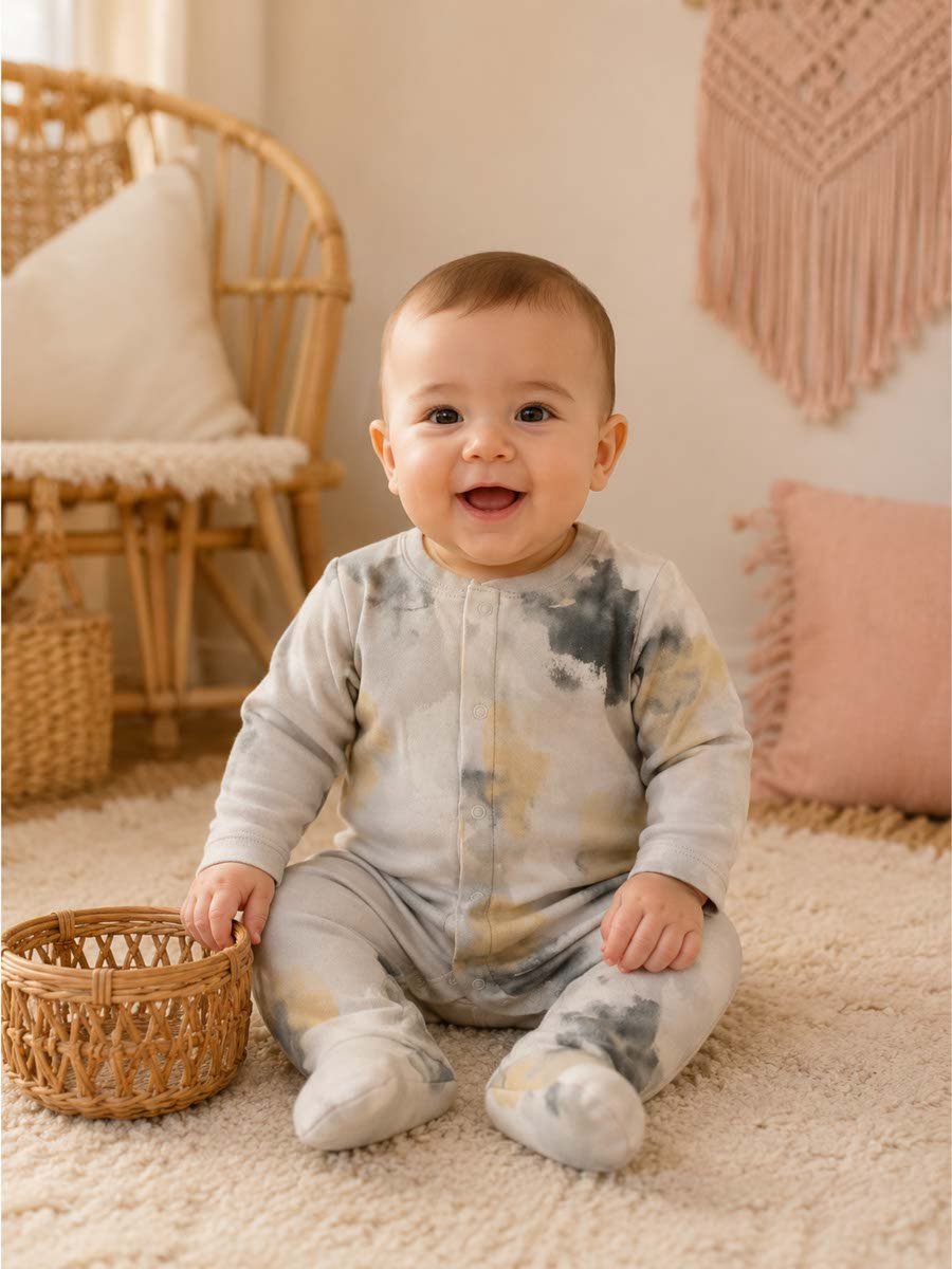 Pack of 2 - Soft Cotton Footed Sleepsuit