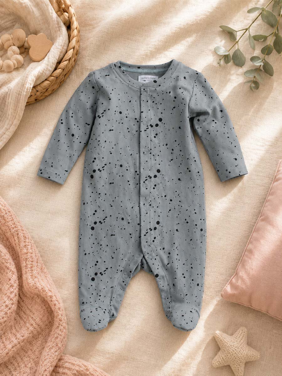 Pack of 2 - Soft Cotton Footed Sleepsuit