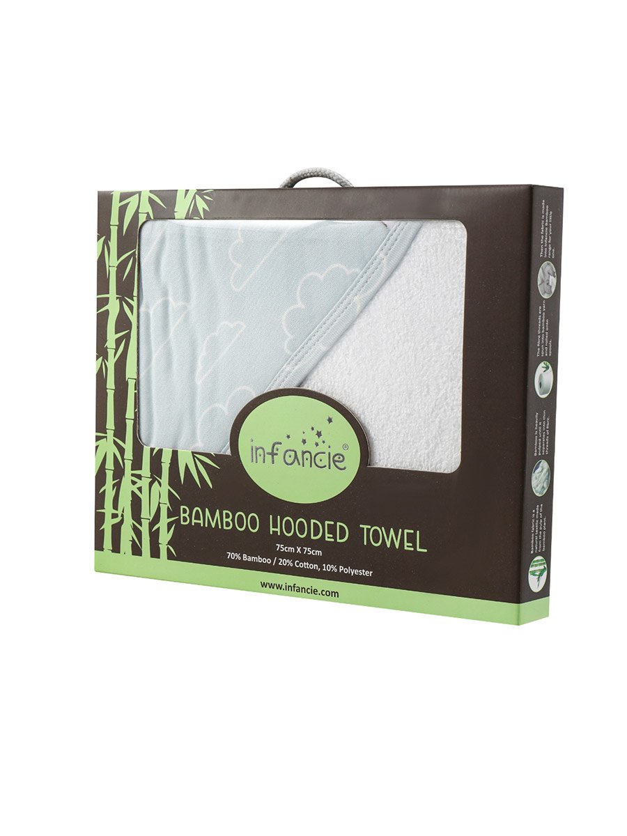 Kids Bamboo Hooded Towel Gift Box  - Blue