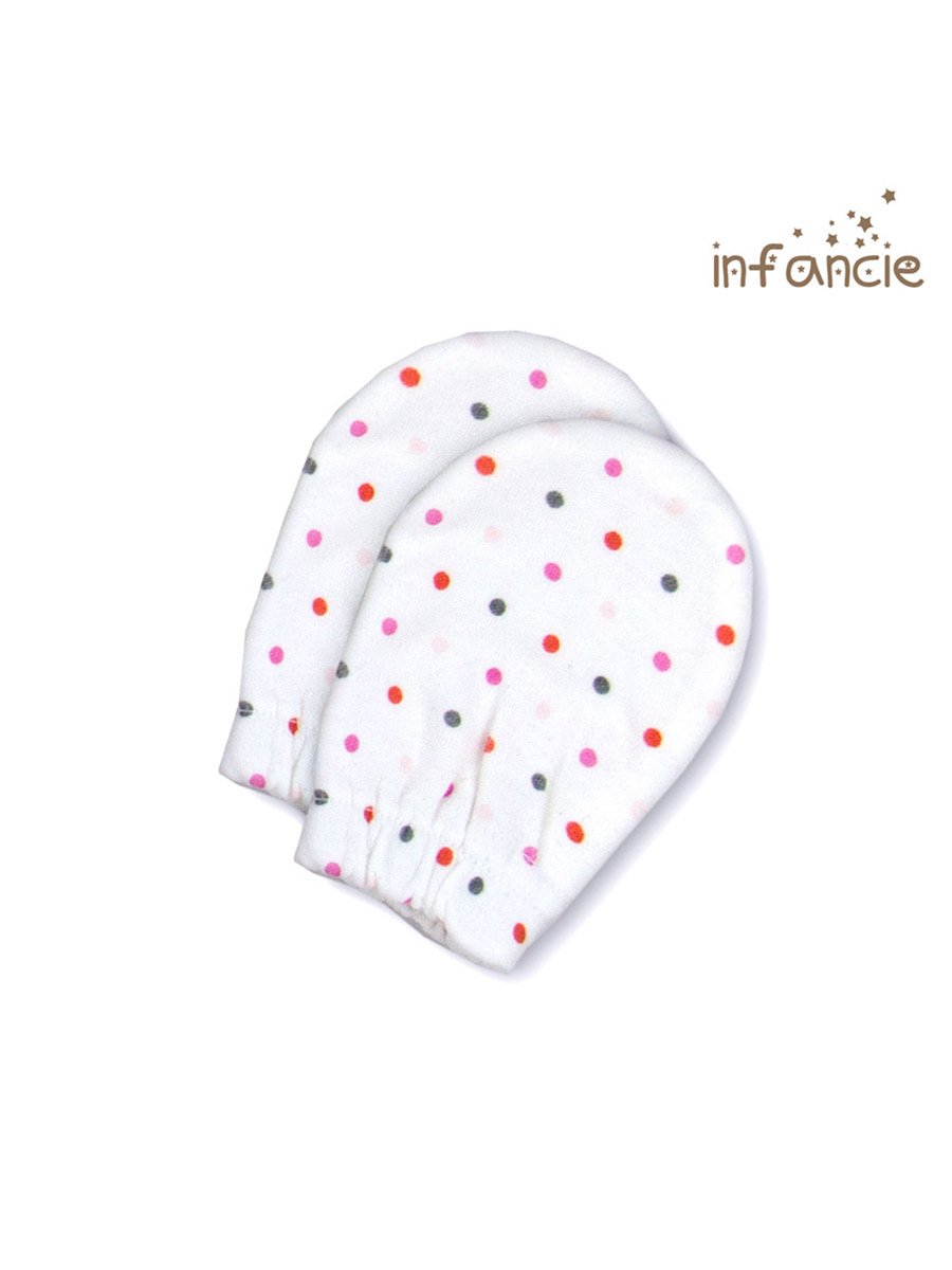 Pack of 2- Flower Print Cotton Baby Mittens