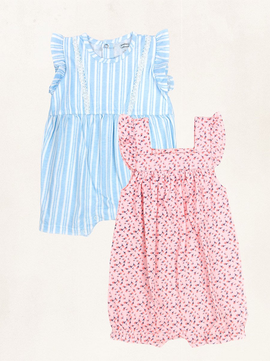 Pack of 2 - Ruffle Sleeve Baby Romper