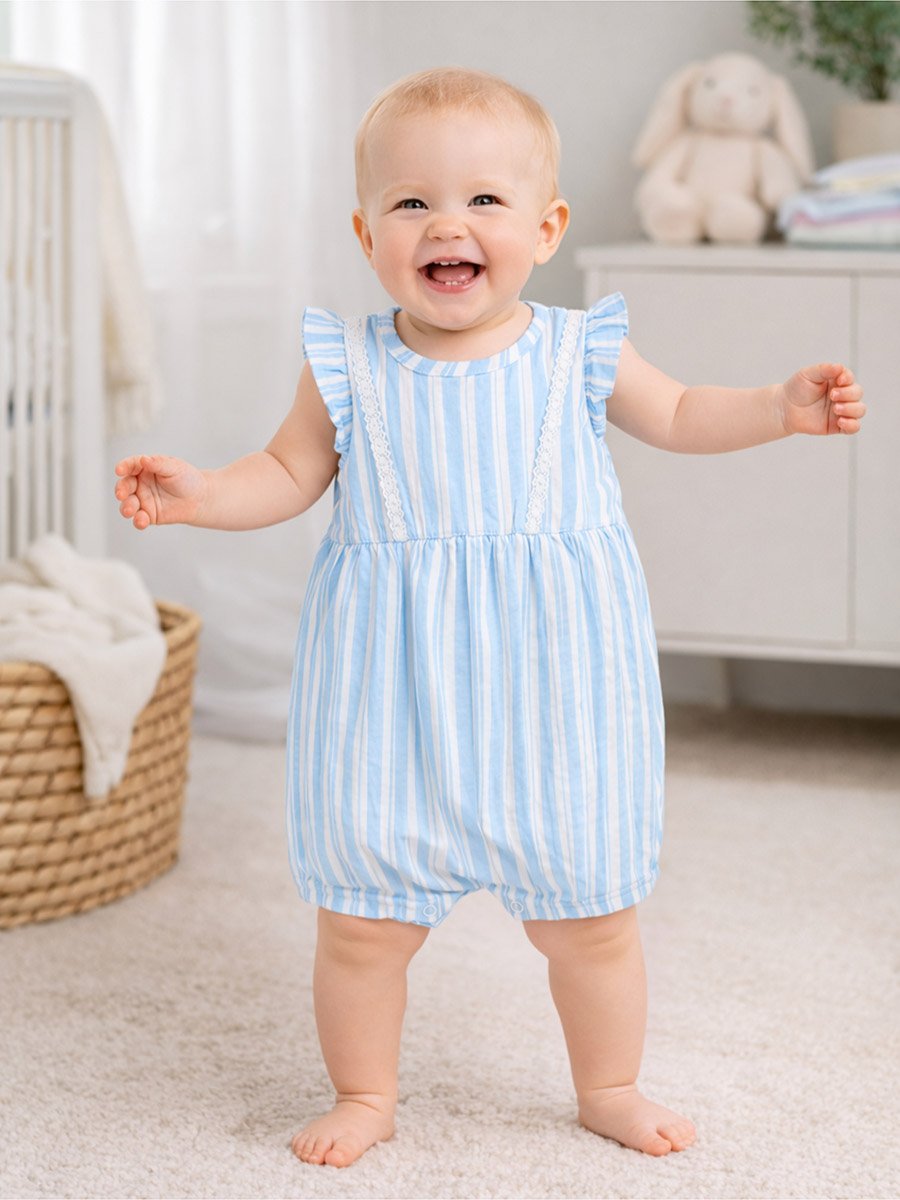 Pack of 2 - Ruffle Sleeve Baby Romper