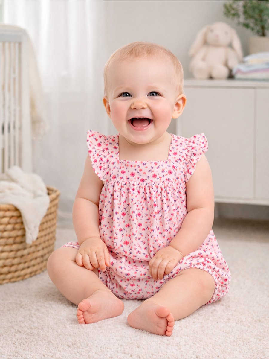 Pack of 2 - Ruffle Sleeve Baby Romper
