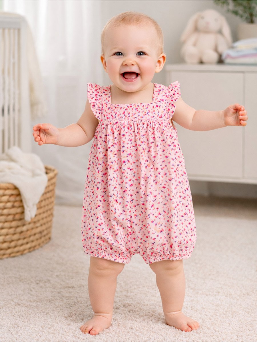 Pack of 2 - Ruffle Sleeve Baby Romper