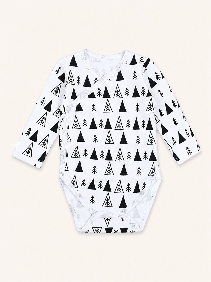 Pack of 2 - Graphic Print Wrap Style Bodysuit