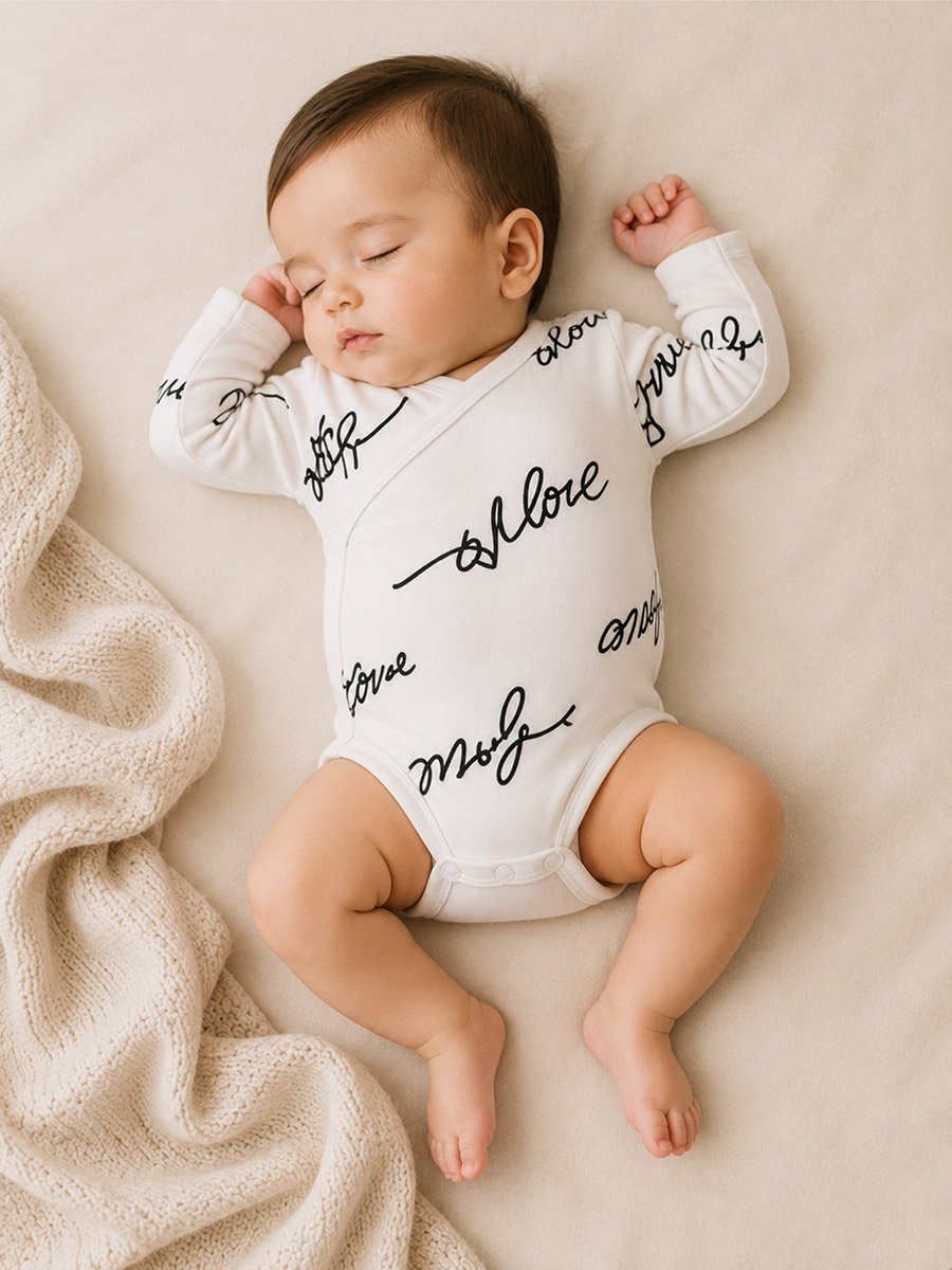 Pack of 2 - Text Print Wrap Bodysuit