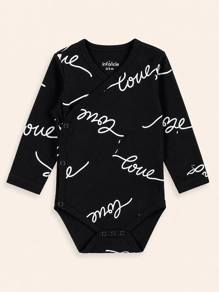 Pack of 2 - Text Print Wrap Bodysuit
