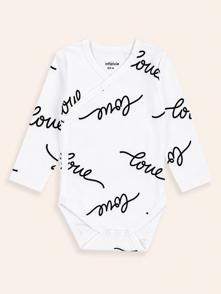 Pack of 2 - Text Print Wrap Bodysuit