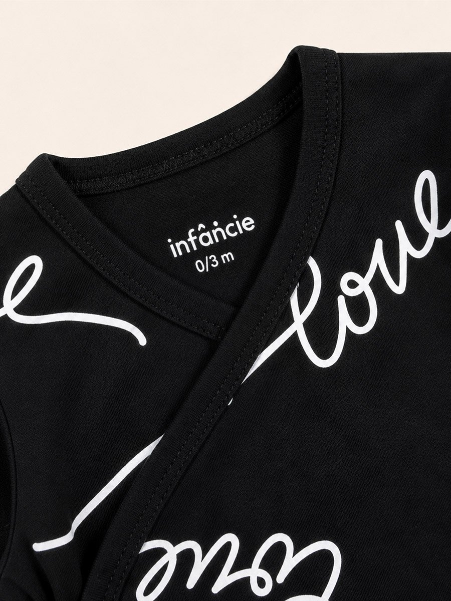 Pack of 2 - Text Print Wrap Bodysuit