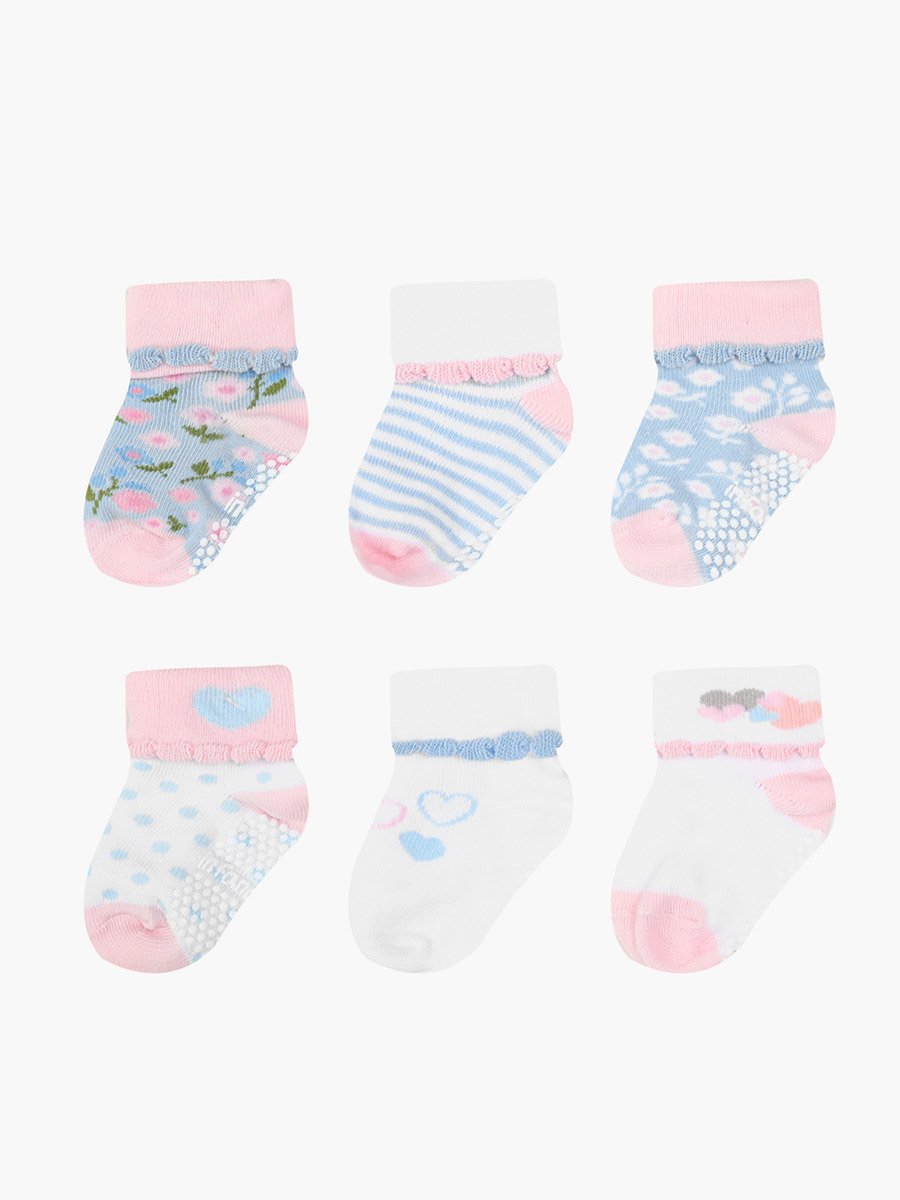 Pack of 6 - Turn-Up Non Slip Knitted Socks