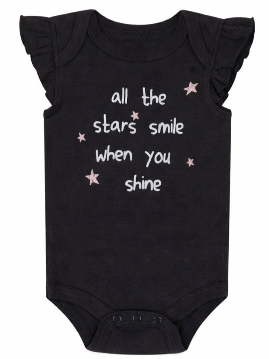 Pack of 3 -Starburst Frill Sleeve Bodysuit